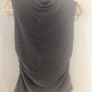 Z Supply Black and White Speckled Cowl Neck Top